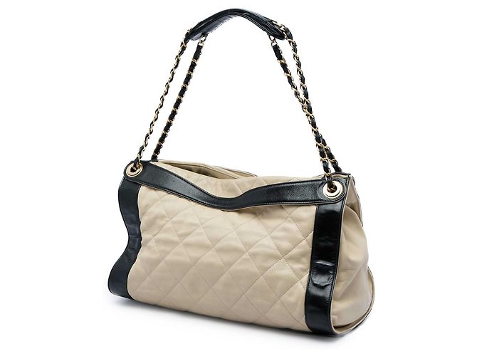 Chanel Beige Bicolor Quilted Lambskin In The Mix Tote - vista 2