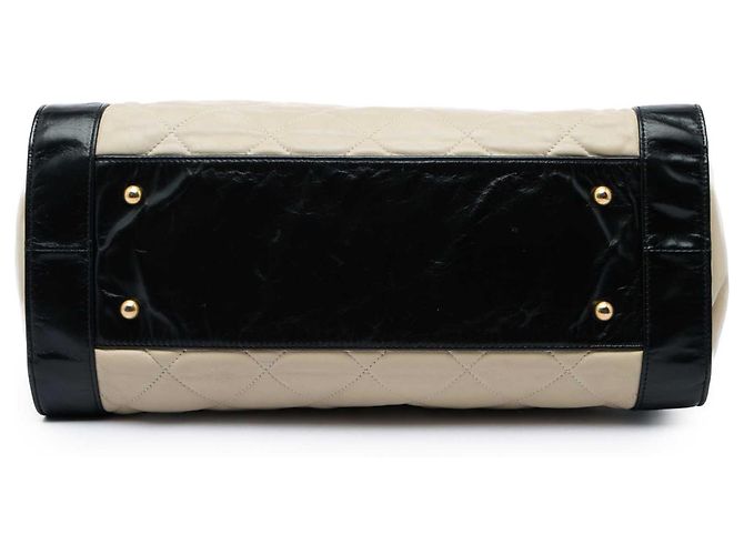 Chanel Beige Bicolor Quilted Lambskin In The Mix Tote - vista 3