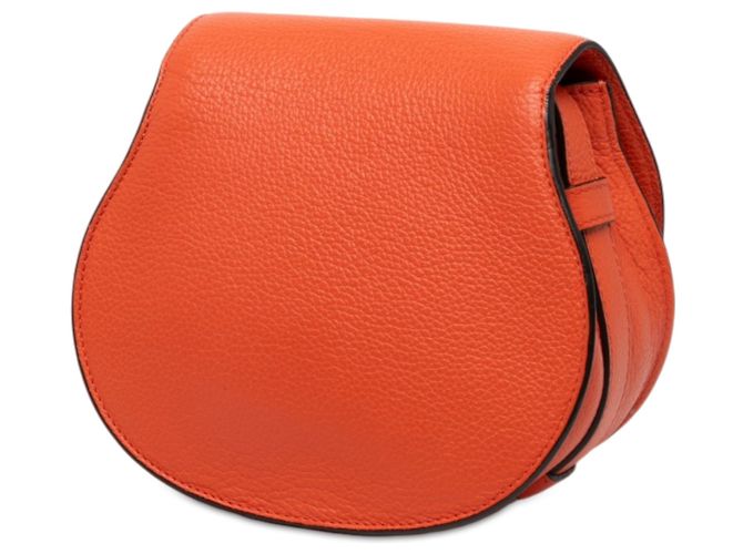 Chloé Orange Small Grained Leather Marcie Saddle Crossbody - vue 2