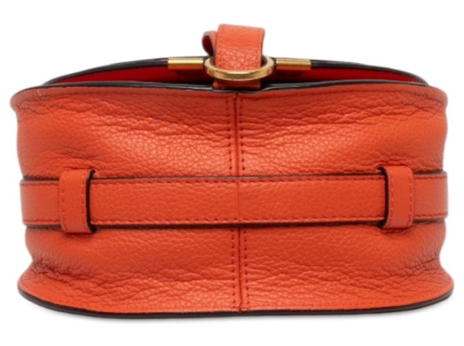 Chloé Orange Small Grained Leather Marcie Saddle Crossbody - vue 3