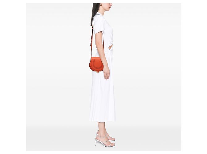 Chloé Orange Small Grained Leather Marcie Saddle Crossbody - vue 5