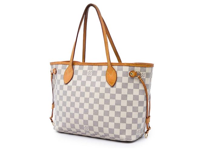 Louis Vuitton White Damier Azur Neverfull PM Weiß - Ansicht 2