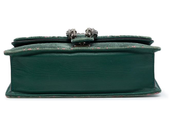 Gucci Green Medium GG Velvet Dionysus Crossbody Verde - vista 3