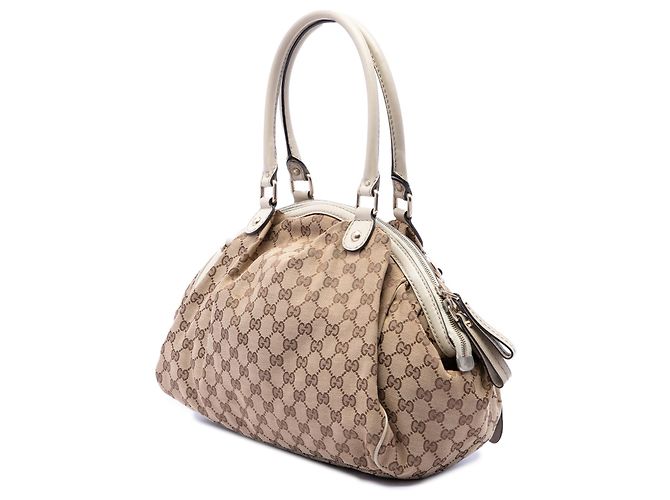 Borsa Gucci Beige GG Canvas Sukey Satchel - vista 2