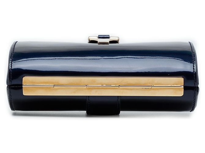 Autre Marque Clutch da sera Saint Laurent Blue Edition Soi Patent Chyc Ligne Blu scuro - vista 3