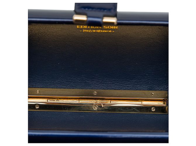 Autre Marque Clutch da sera Saint Laurent Blue Edition Soi Patent Chyc Ligne Blu scuro - vista 4