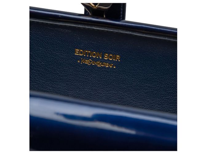 Autre Marque Clutch da sera Saint Laurent Blue Edition Soi Patent Chyc Ligne Blu scuro - vista 5