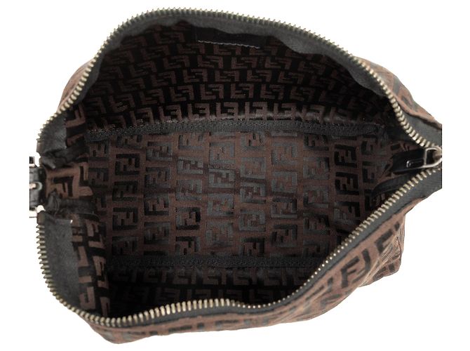 Borsa a mano Fendi in tela Zucchino marrone - vista 4