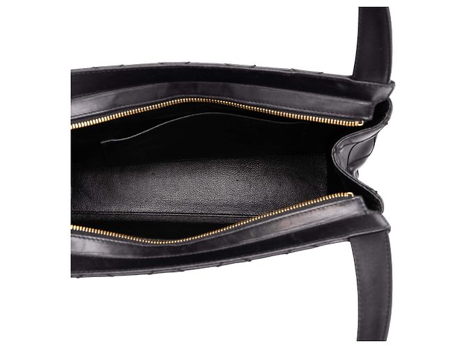 Sac à main Chanel en agneau noir avec surpiqûres CC - vue 4