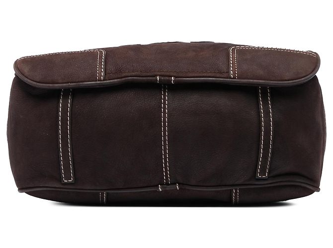 Bandolera LOEWE Anagram de nubuck marrón Castaño Marrón oscuro - vista 3