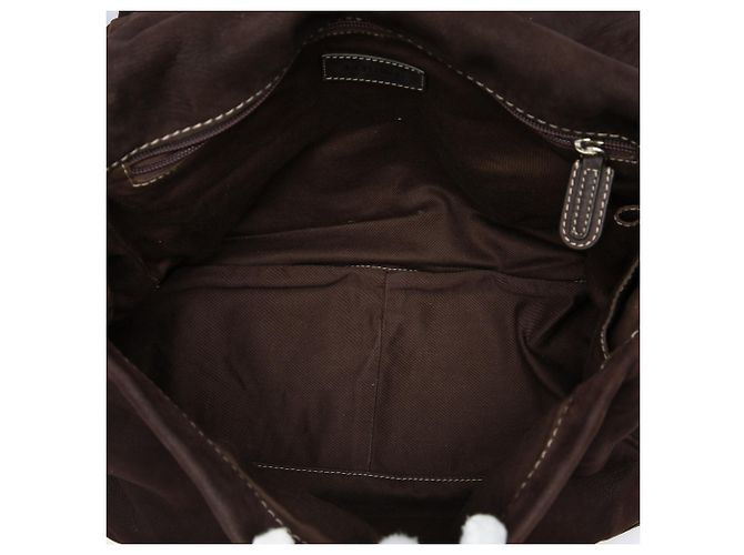Bandolera LOEWE Anagram de nubuck marrón Castaño Marrón oscuro - vista 4
