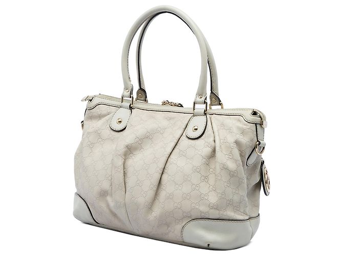 Borsa Satchel Gucci White Guccissima Sukey Bianco - vista 2