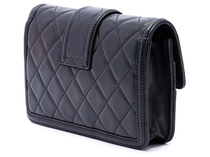 Chanel Black Small Quilted Lambskin Elegant CC Flap Wallet on Chain Preto - vista 2