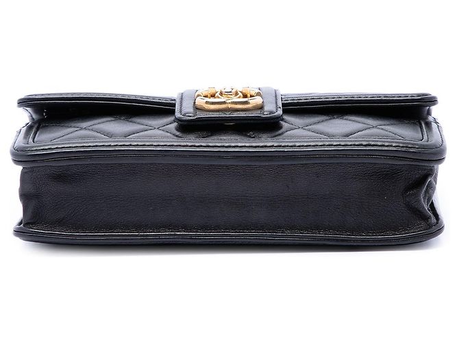 Chanel Black Small Quilted Lambskin Elegant CC Flap Wallet on Chain Preto - vista 3