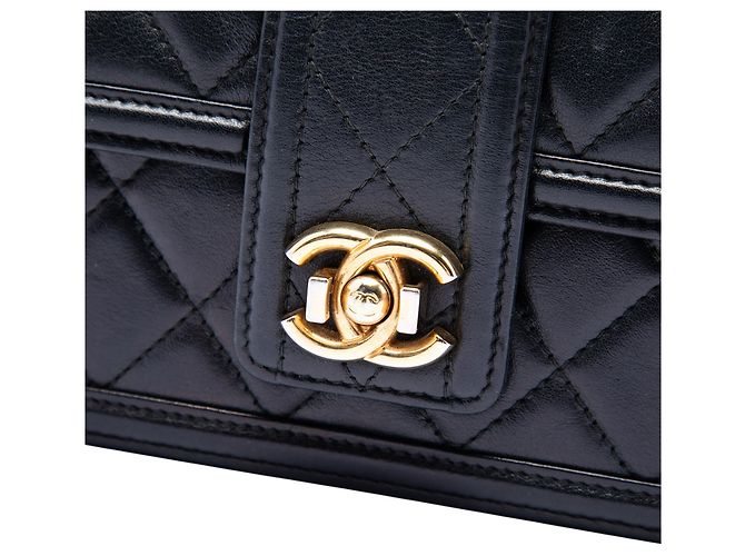 Chanel Black Small Quilted Lambskin Elegant CC Flap Wallet on Chain Preto - vista 5