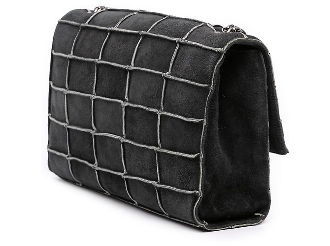 Chanel Gray Identification Suede Patchwork Reissue 2.55 Flap Marrom Cinza antracite - vista 2