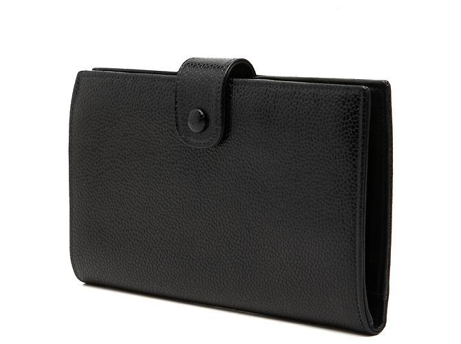 Cartera larga Chanel Black CC Caviar French Negro - vista 2