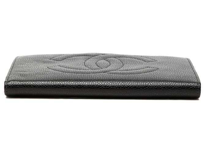 Cartera larga Chanel Black CC Caviar French Negro - vista 3