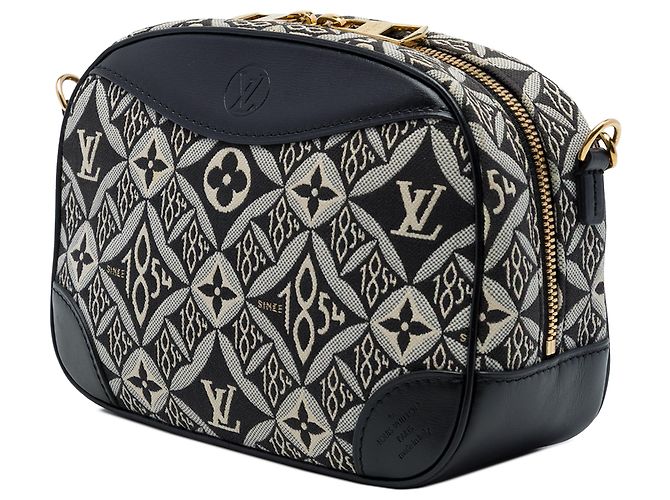 Louis Vuitton Black Monogram Jacquard Since 1854 Mini Deauville Nero - vista 2
