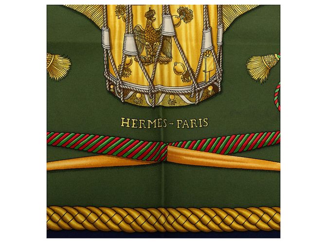 Pañuelo de seda Hermès Green Les Tambours 90 Verde - vista 3