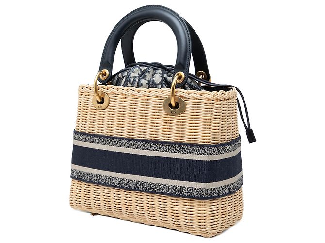 Dior Brown Medium Wicker Oblique Lady Dior Marrom Castanho claro - vista 2