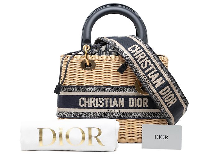 Dior Brown Medium Wicker Oblique Lady Dior Marrom Castanho claro - vista 6