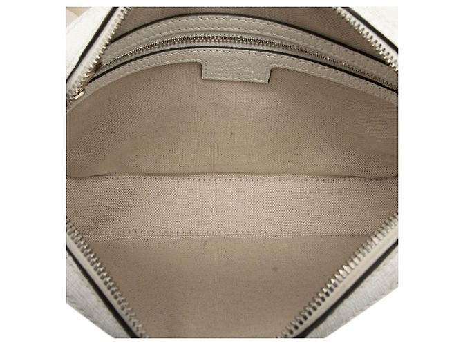 Borsa a tracolla Gucci White GG Supreme con rifiniture in vitello - vista 4