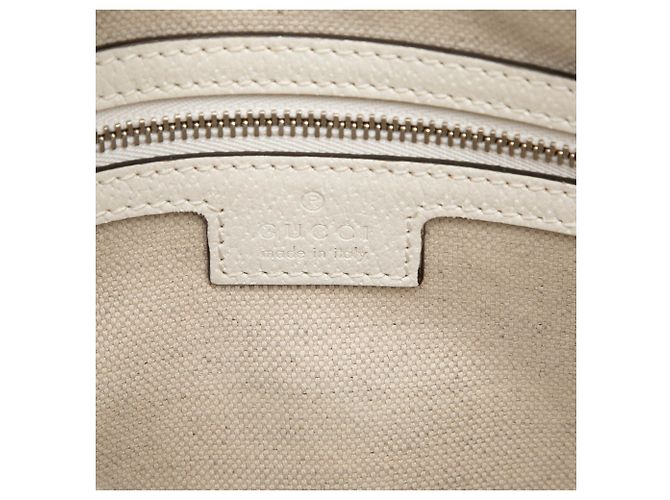 Borsa a tracolla Gucci White GG Supreme con rifiniture in vitello - vista 5