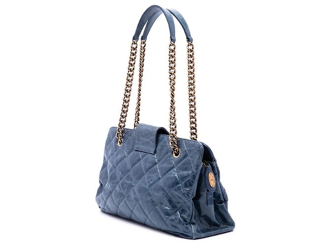 Borsa a tracolla Chanel Reissue 2.55 in pelle di vitello invecchiata matelassé blu - vista 2
