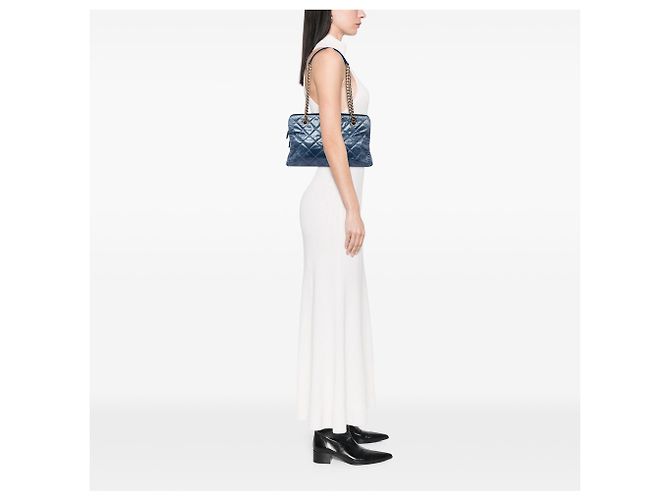 Borsa a tracolla Chanel Reissue 2.55 in pelle di vitello invecchiata matelassé blu - vista 6