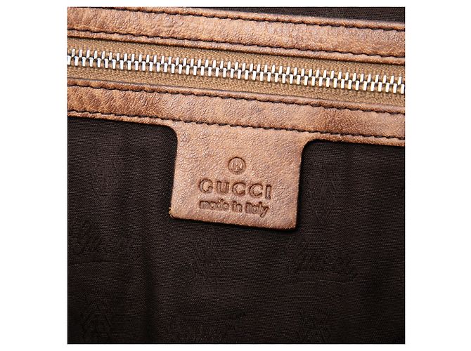 Bamboo Gucci Libeccio Shopper aus Kalbsleder in Braun Medium mit Guccissima-Besatz und Bambus - Ansicht 5
