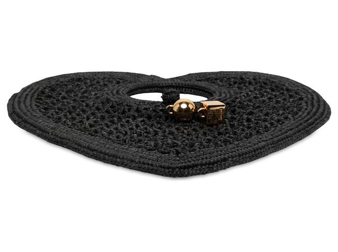 Jacquemus Black Raffia Le Spiaggia Coeur Handtasche Schwarz - Ansicht 3