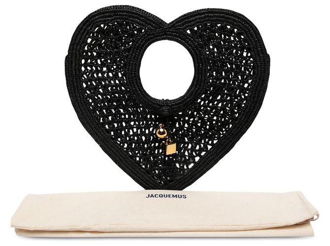 Jacquemus Black Raffia Le Spiaggia Coeur Handtasche Schwarz - Ansicht 9