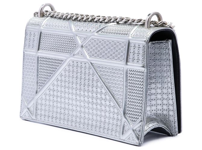 Dior Diorama Crossbody-Tasche aus Lackleder Silver Microcannage Silber - Ansicht 2