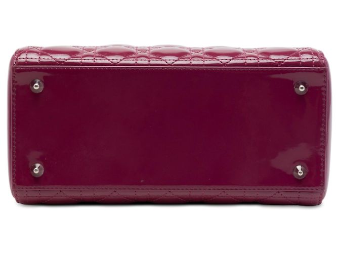 Dior Pink Medium Patent Cannage Lady Dior Rosa - vista 3