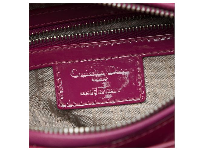 Dior Pink Medium Patent Cannage Lady Dior Rosa - vista 5