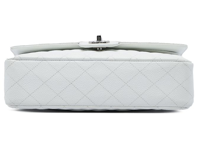 Chanel White Medium Classic Caviar Double Flap Branco - vista 3