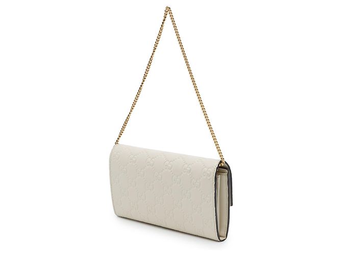 Padlock Cartera con cadena Gucci White Guccissima con candado Blanco - vista 2