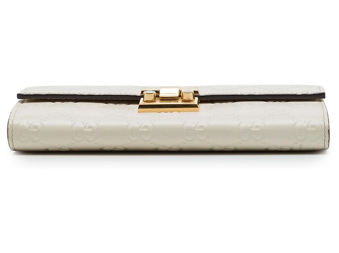 Padlock Cartera con cadena Gucci White Guccissima con candado Blanco - vista 3