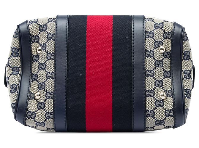 Bolsa Boston Gucci Joy Small em tela GG bege e Web - vista 3