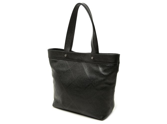 Borsa Tote Chanel CC Perforata in Nappa Nera Nero - vista 2