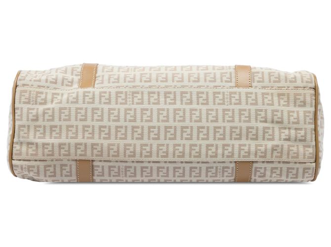 Borsa a tracolla Fendi Beige Zucchino Canvas - vista 3