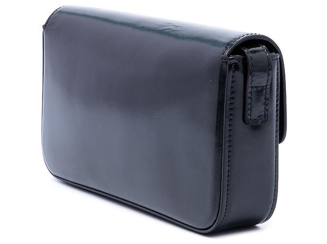 Céline Celine Claude Schultertasche aus glänzendem schwarzem Kalbsleder Triomphe - Ansicht 2