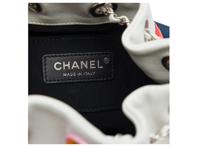 Chanel Orange CC Multicolor Quilted Lambskin Cuba Drawstring Bucket Bag Rot - Ansicht 5