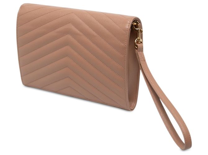 Autre Marque Bolso de solapa Saint Laurent Brown Grain De Poudre Cassandre Matelasse Castaño Caramelo - vista 2