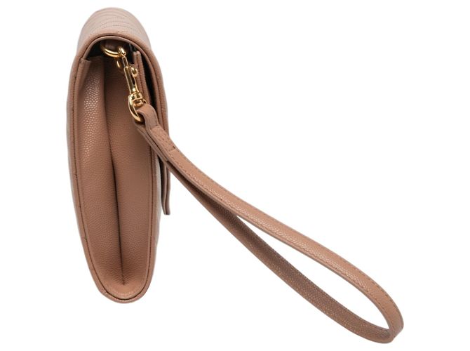 Autre Marque Bolso de solapa Saint Laurent Brown Grain De Poudre Cassandre Matelasse Castaño Caramelo - vista 6