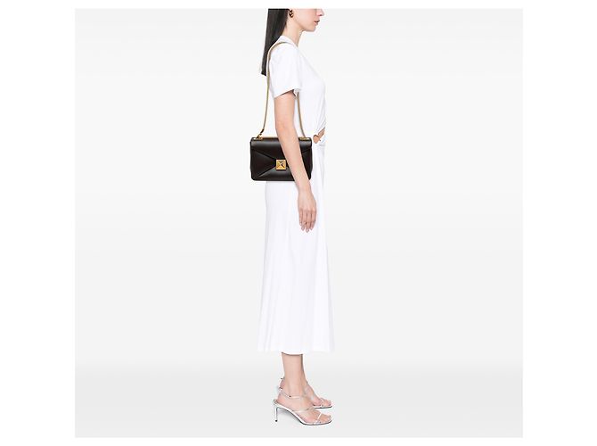 Valentino Bolsa Crossbody One Stud Chain em Nappa Brown Marrom Castanho escuro - vista 5