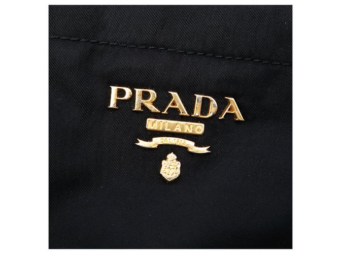 Tote Sacola Shopping Conversível Aberta Prada em Tessuto e Pele de Bezerro Macia Preta Preto - vista 5