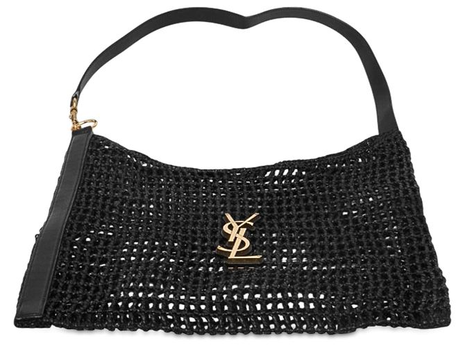 Autre Marque Borsa a tracolla Oxalis in rafia crochet nera Saint Laurent Nero - vista 3