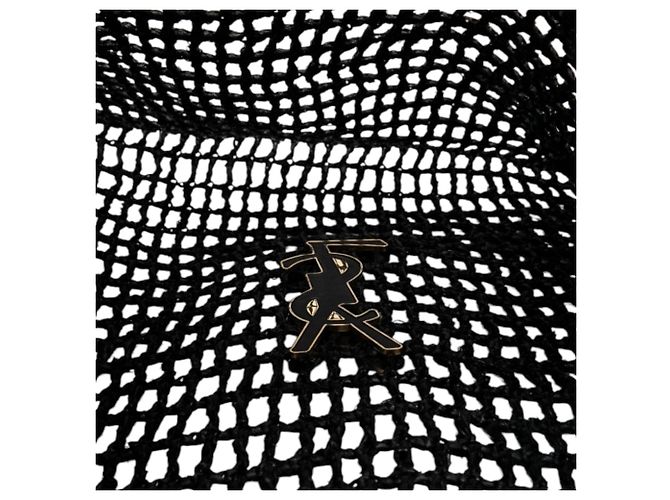 Autre Marque Borsa a tracolla Oxalis in rafia crochet nera Saint Laurent Nero - vista 4